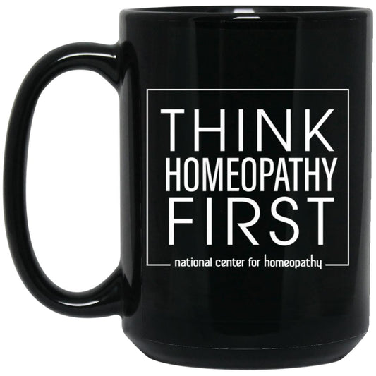 Think Homeopathy First 15oz Black Mug