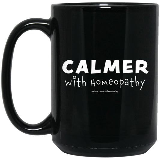 Calmer with Homeopathy 15oz Black Mug